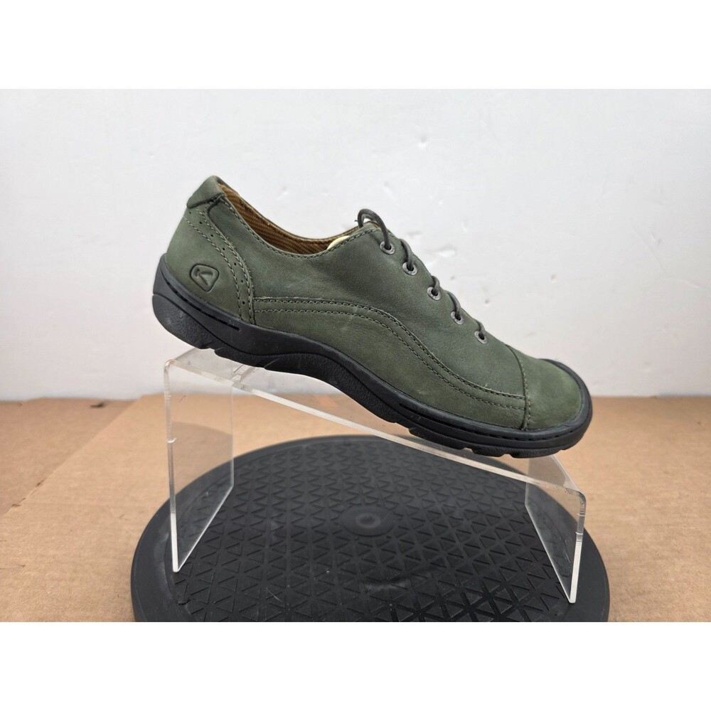 KEEN Sterling City Lace Up Shoes Womens GREEN Leather Casual Sneaker Hiking 9.5